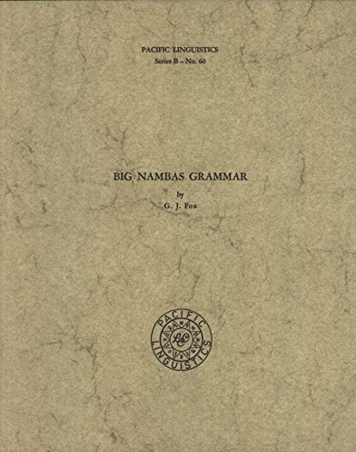 Stock image for Big Nambas grammar (Pacific linguistics) for sale by dsmbooks