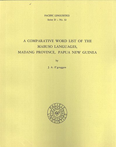 9780858832336: A Comparative Word List of the Mabuso Languages, Madang Province, Papua New Guinea (Pacific Linguistics, Series D)