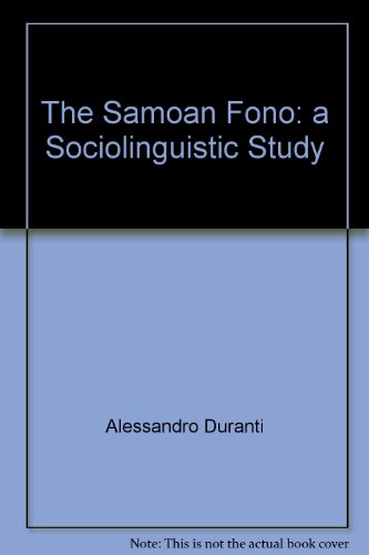 Beispielbild fr The Samoan fono: a sociolinguistic study zum Verkauf von Bookstore-Online