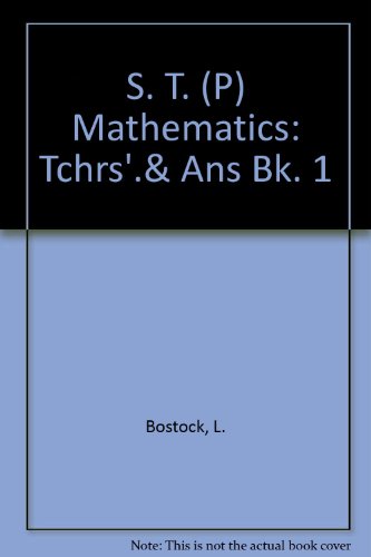 9780859501736: S. T. (P) Mathematics: Tchrs'.& Ans Bk. 1