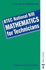 9780859509329: BTEC National NIII: New Level 3 (Mathematics for Technicians)