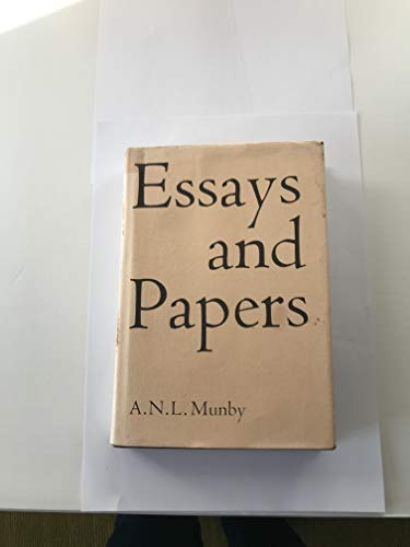 Essays and papers (9780859673495) by Munby, A. N. L