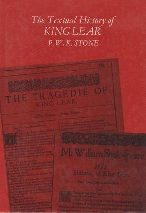 Stock image for THE TEXTUAL HISTORY OF KING LEAR for sale by Second Story Books, ABAA