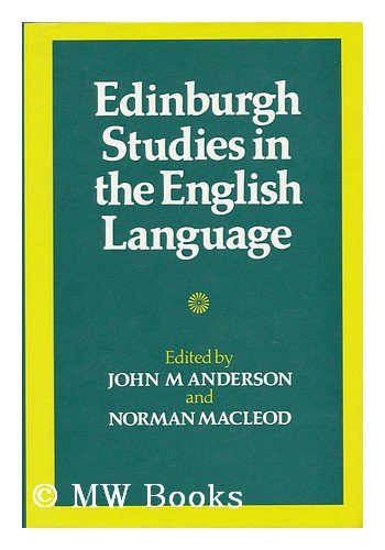 Stock image for EDINBURGH STUDIES IN THE ENGLISH LANGUAGE for sale by Zane W. Gray, BOOKSELLERS