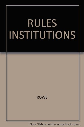 9780860030713: RULES INSTITUTIONS