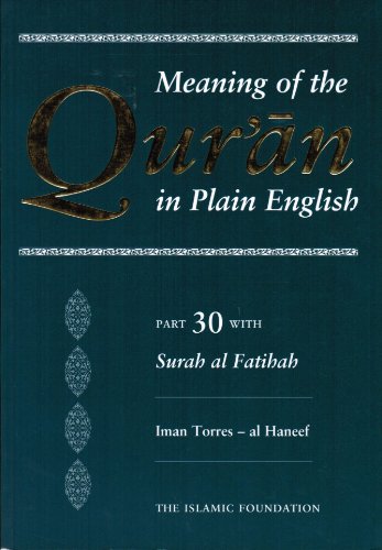 9780860372332: The Qur'an in Plain English: Part 30 With Surah Al-Fatihah
