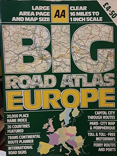 AA Big Road Atlas, Europe (9780861451517) by Automobile Association Of Britain