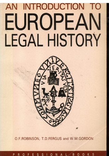 Beispielbild fr An introduction to European legal history. zum Verkauf von Kloof Booksellers & Scientia Verlag