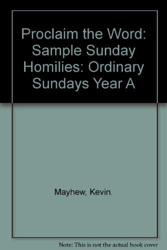 Stock image for Sundays of the Year A: Year A - Ordinary Sunday (Proclaim the Word) for sale by ThriftBooks-Dallas