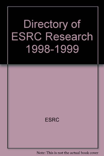 Beispielbild fr Directory of ESRC Research 1998-1999 zum Verkauf von Phatpocket Limited