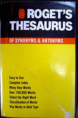 Imagen de archivo de Roget's Thesaurus of Synonyms and Antonyms a la venta por Philip Emery