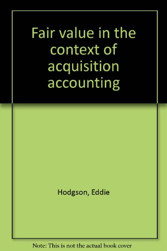 Stock image for Fair value in the context of acquisition accounting for sale by medimops