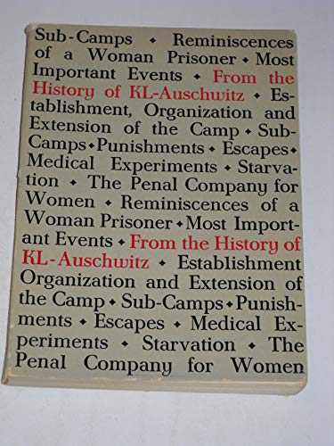 Beispielbild fr From the History of Kl-Auschwitz zum Verkauf von Books From California