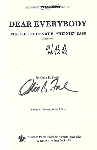 Beispielbild fr Dear Everybody, The Life of Henry B. "Heinie" Bass zum Verkauf von Rod's Books & Relics