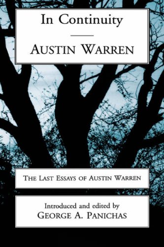Imagen de archivo de IN CONTINUITY: AUSTIN WARREN a la venta por JR Books
