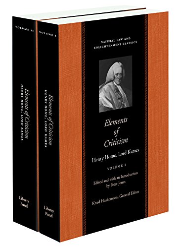 Beispielbild fr Elements of Criticism (Natural Law and Enlightenment Classics) zum Verkauf von HPB-Red