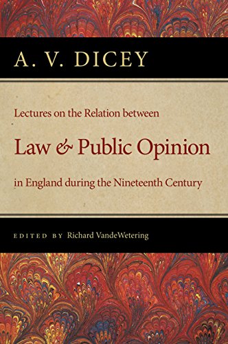 Imagen de archivo de Lectures on the Relation Between Law and Public Opinion in England a la venta por Better World Books