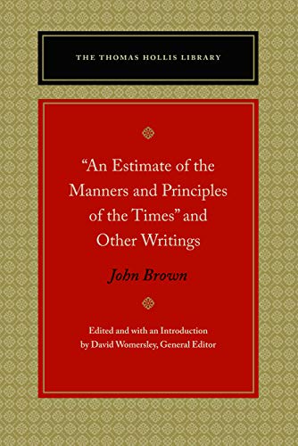 Beispielbild fr An Estimate of the Manners and Principles of the Times and Other Writings zum Verkauf von Blackwell's