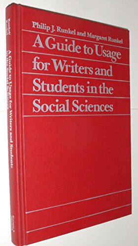 Imagen de archivo de A Guide to Usage for Writers and Students in the Social Sciences a la venta por GloryBe Books & Ephemera, LLC