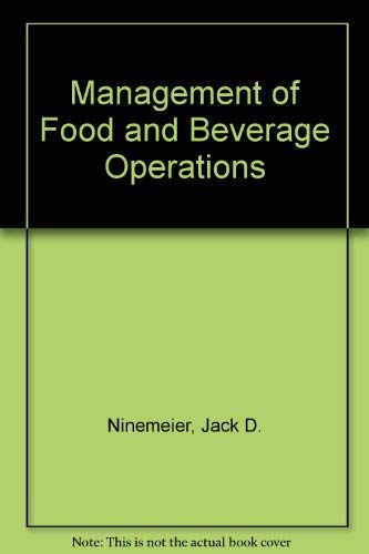 Beispielbild fr Management of Food and Beverage Operations zum Verkauf von Better World Books
