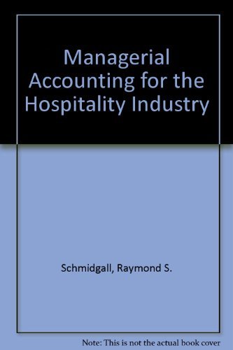 Stock image for Managerial Accounting for the Hospitality Industry for sale by medimops
