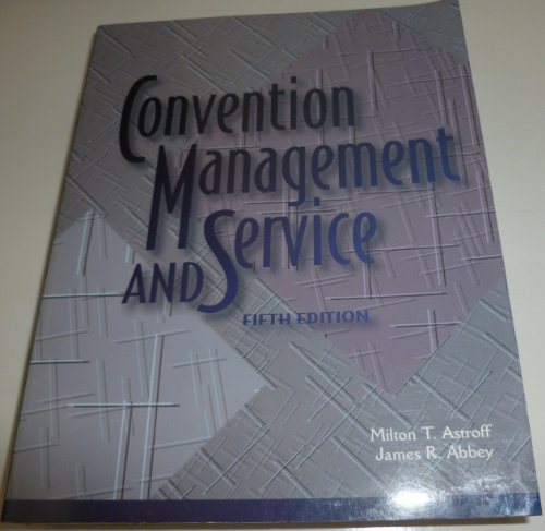 Imagen de archivo de Convention Management and Service a la venta por Wonder Book