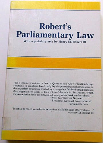 9780866160063: Robert's Parliamentary Rules of Order