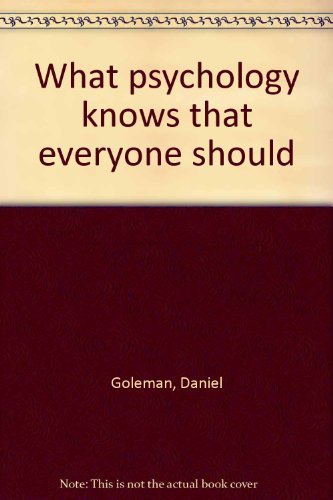 9780866160100: What psychology knows that everyone should