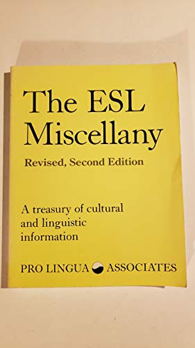 Beispielbild fr The ESL Miscellany: A Treasury of Cultural and Linguistic Information zum Verkauf von Half Price Books Inc.