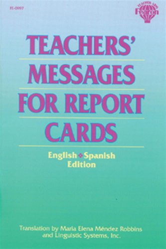Stock image for Teacher's Messages for Report Cards for sale by Better World Books
