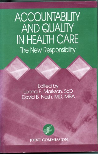 9780866884310: Accountability and Quality in Health Care