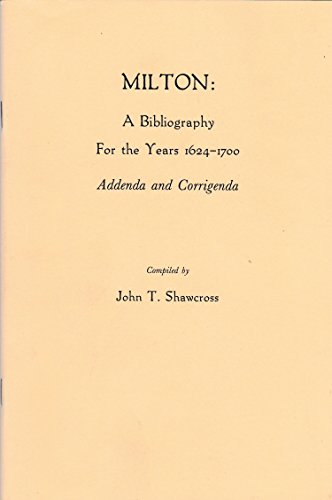Beispielbild fr Milton: A Bibliography for the Years 1624-1700 : Addenda and Corrigenda (MEDIEVAL AND RENAISSANCE TEXTS AND STUDIES) zum Verkauf von Robinson Street Books, IOBA