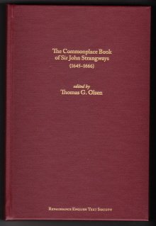 Beispielbild fr The Commonplace Book Of Sir John Strangways: 1645-1666 (Medieval & Renaissance Texts & Studies) zum Verkauf von Powell's Bookstores Chicago, ABAA