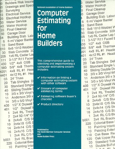 Stock image for Computer Estimating for Home Builders for sale by Sunny Day Books