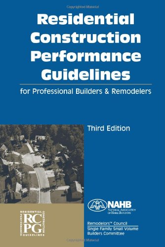 Imagen de archivo de Residential Construction Performance Guidelines, Third edition, Contractor Reference a la venta por HPB-Red