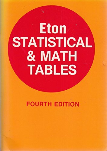 Stock image for Eton Statistical & Math Tables, 4th edition for sale by Book Express (NZ)