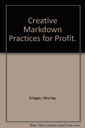 Stock image for Creative Markdown Practices for Profit for sale by Better World Books