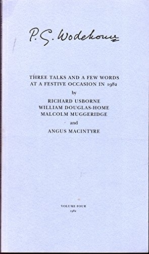 Beispielbild fr Three Talks and a Few Words at a Festive Occasion in 1982 zum Verkauf von Wonder Book