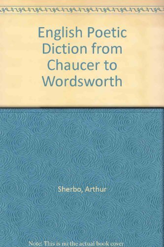 Stock image for English Poetic Diction from Chaucer to Wordsworth for sale by Better World Books