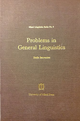 Problems in General Linguistics (9780870241321) by Emile Benveniste