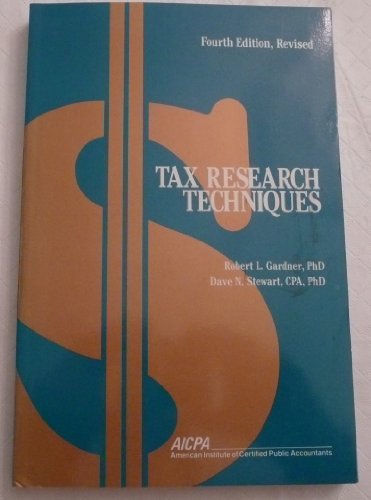 Stock image for Tax Research Techniques for sale by Better World Books