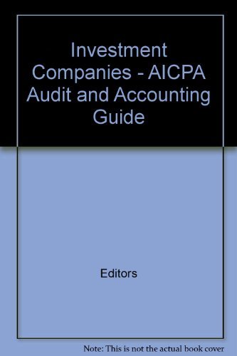 9780870518270: Investment Companies- AICPA Audit and Accounting Guide [Paperback] by by AICPA