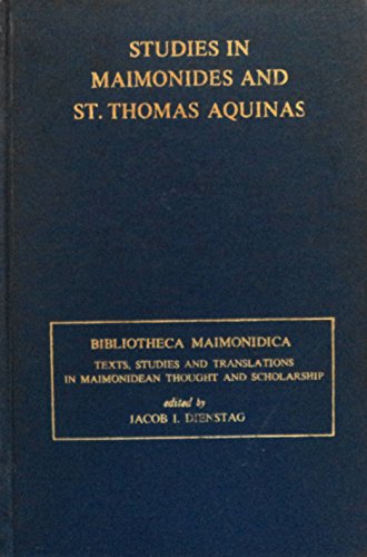 9780870682490: Studies in Maimonides and St. Thomas Aquinas (Bibliotheca Maimonidica)
