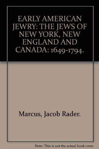 Stock image for Early American Jewry for sale by Alplaus Books