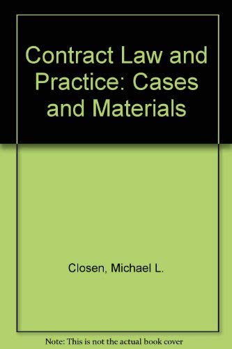 Stock image for Contract Law and Practice: Cases and Materials for sale by HPB-Red