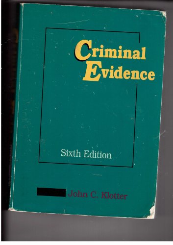 Stock image for Criminal Evidence (Justice Administration Legal Series) for sale by HPB Inc.