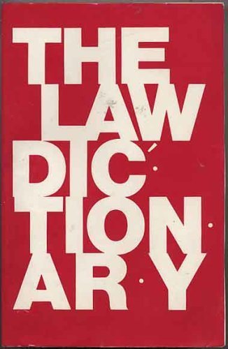 Beispielbild fr The Law Dictionary zum Verkauf von Better World Books: West