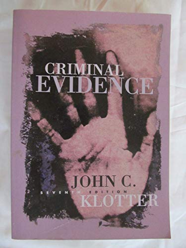 9780870845321: Criminal Evidence (Justice Administration Legal Series)