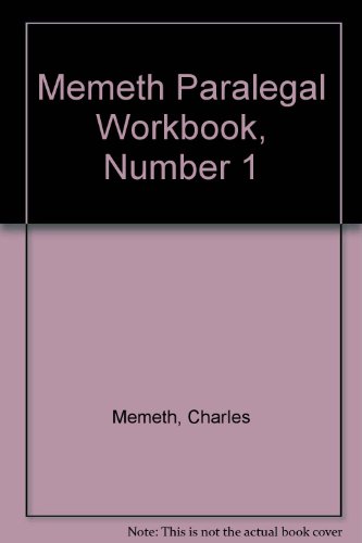 9780870846106: Memeth Paralegal Workbook, Number 1