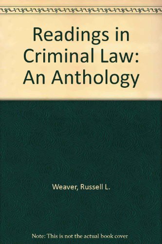 9780870847769: Readings in Criminal Law: An Anthology